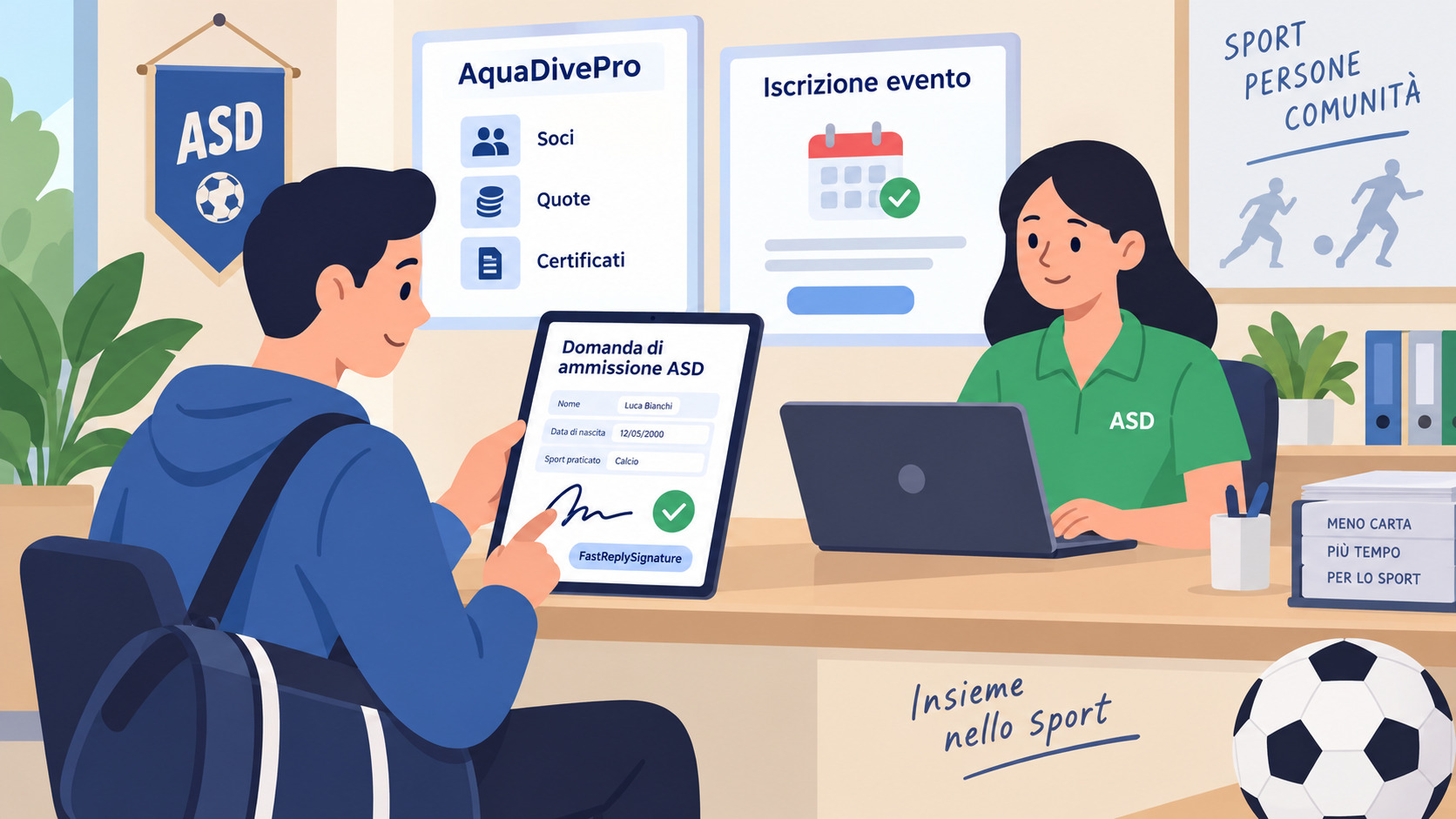 Gestione digitale delle iscrizioni soci di una ASD con FastReplySignature